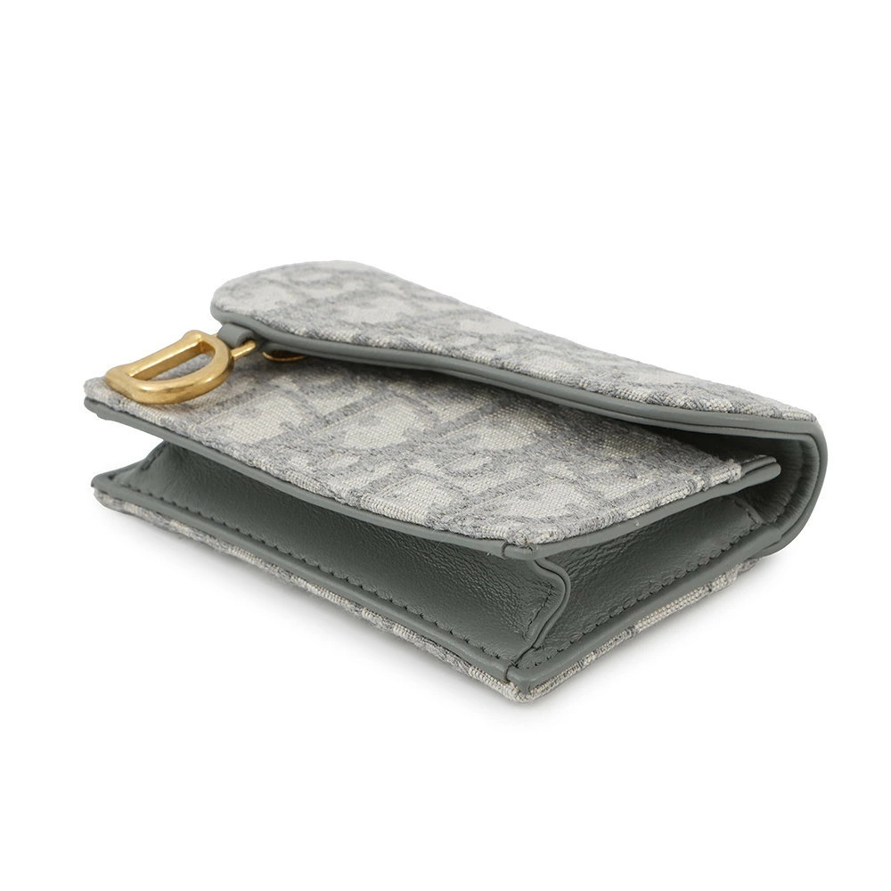 Dior Saddle WALLET Bloom Case Trotter Card Christian Oblique Wallet Blue